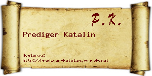 Prediger Katalin névjegykártya
